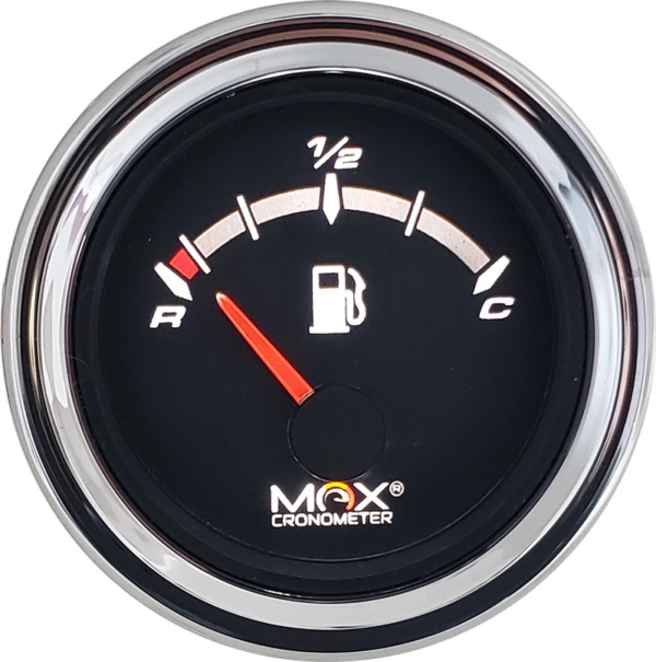 Painel Fusca - Velocímetro 180km/h / Ind. Combustível e Boia de Braço / Sinaleira / Contagiro RPM - Extreme Cromado/Preto | MaxCronometer - Image 4