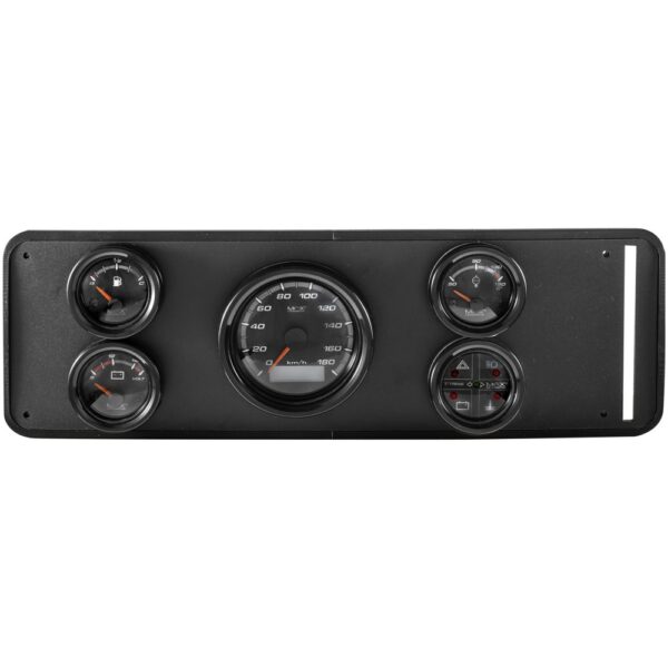 Painel de Kombi com 5 Instrumentos VELOCÍMETRO / VOLTÍMETRO / INDICADOR DE FUNÇÕES / NÍVEL DE COMBUSTÍVEL / TEMPERATURA - Extreme Preto - MAXCRONOMETER