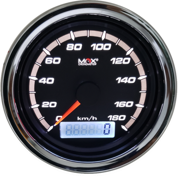 Painel Fusca - Velocímetro 180km/h / Ind. Combustível e Boia de Braço / Sinaleira / Contagiro RPM - Extreme Cromado/Preto | MaxCronometer - Image 2